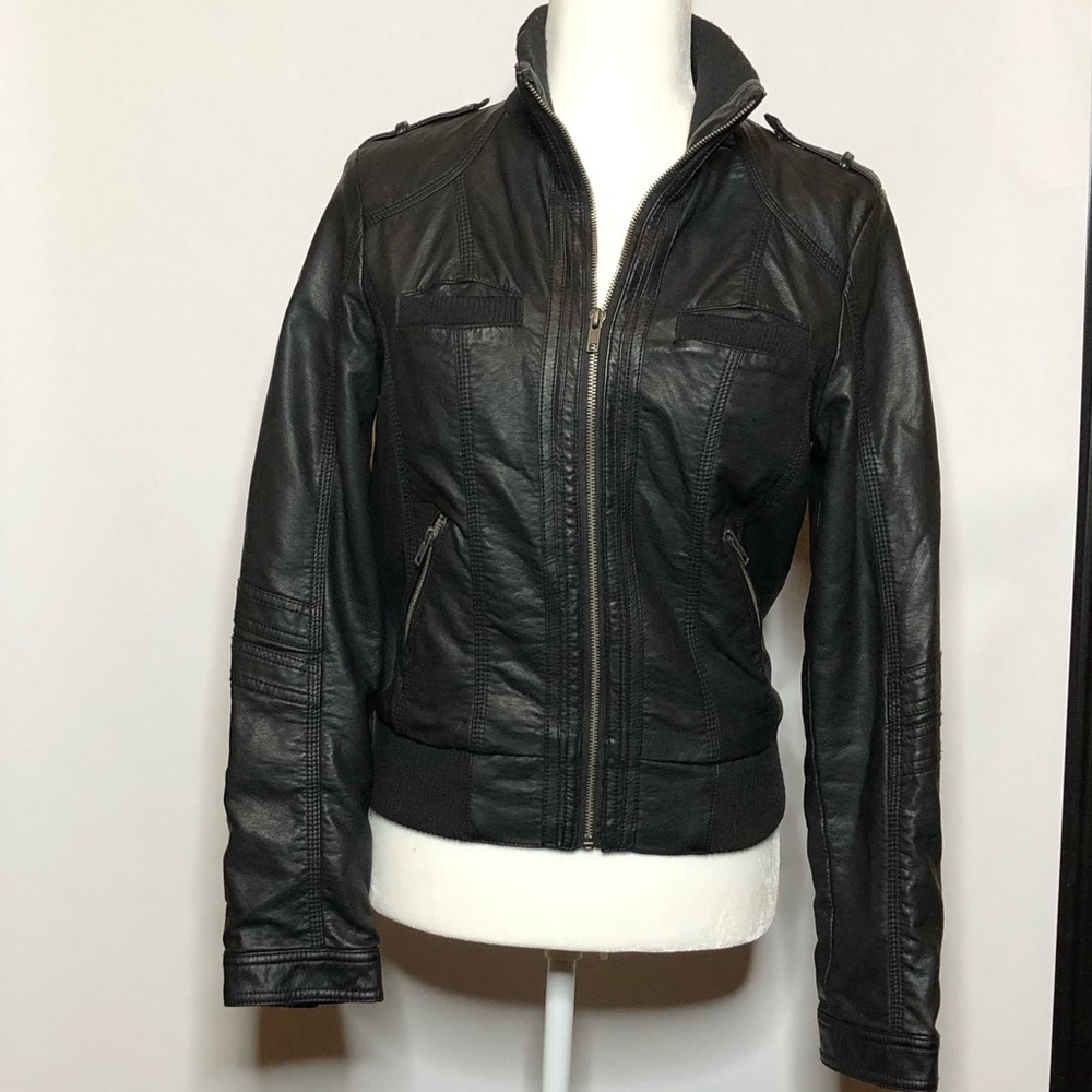 Black faux leather jacket